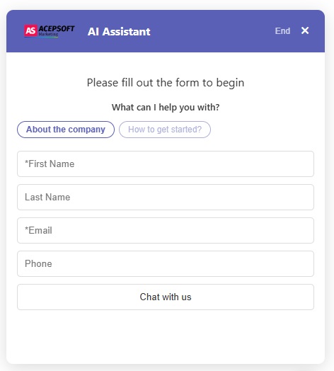 AcepSoft AI Chatbot interface on multiple devices