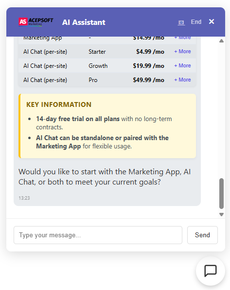 AI Chatbot interface